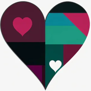 Valentine Heart Icon: Romantic Graphic Design Symbol