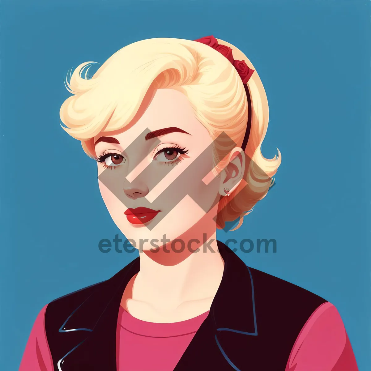 Picture of Stylish Cartoon Lady with Attractive Hairstyle