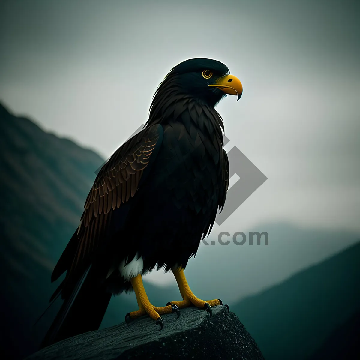 Picture of Wild Eagle with Piercing Yellow Eye