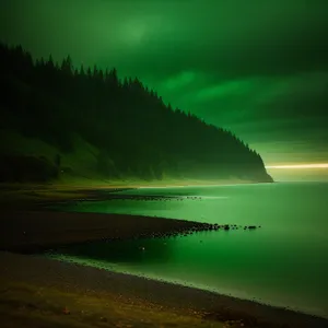 Serene Sunset Over Tranquil Lake