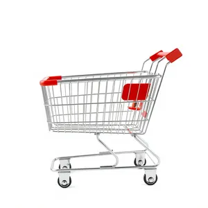 Empty shopping cart in supermarket for e-commerce