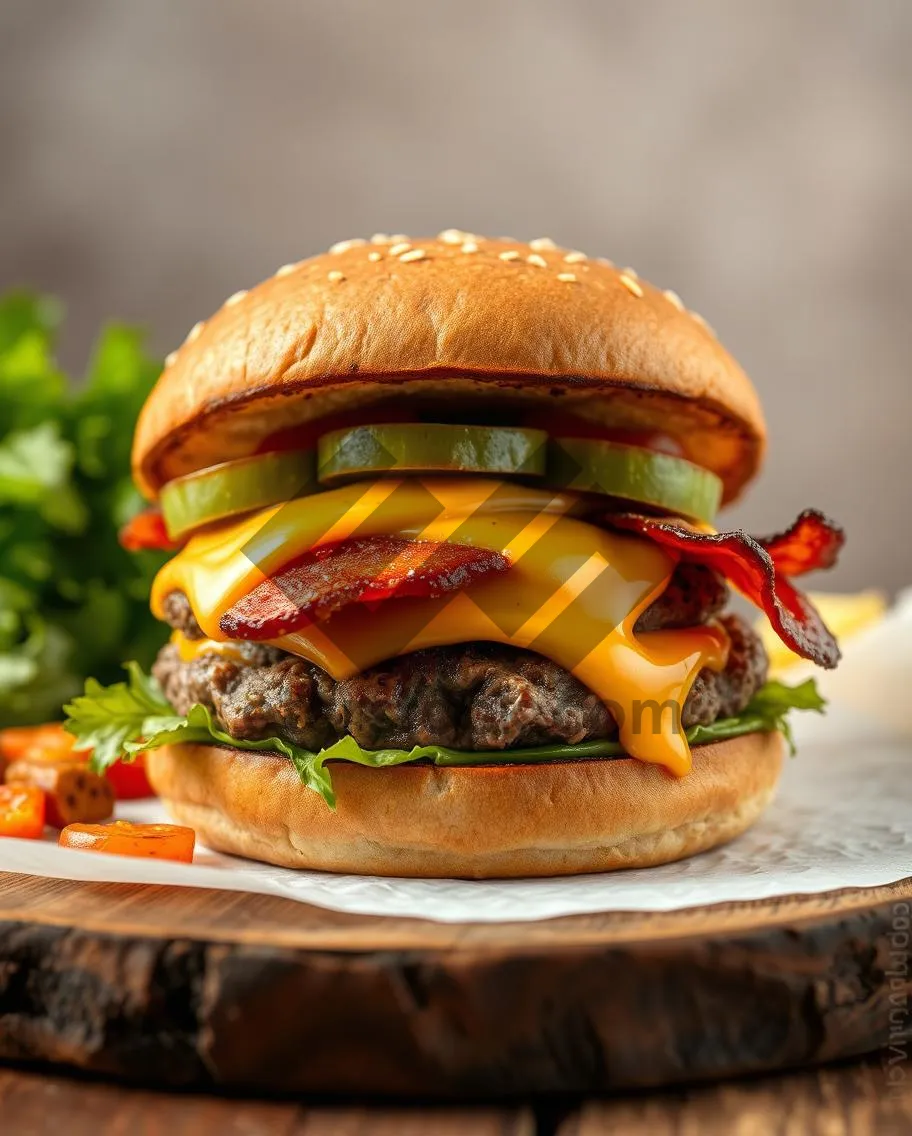 Picture of Grilled beef sandwich with lettuce and cheeseburger