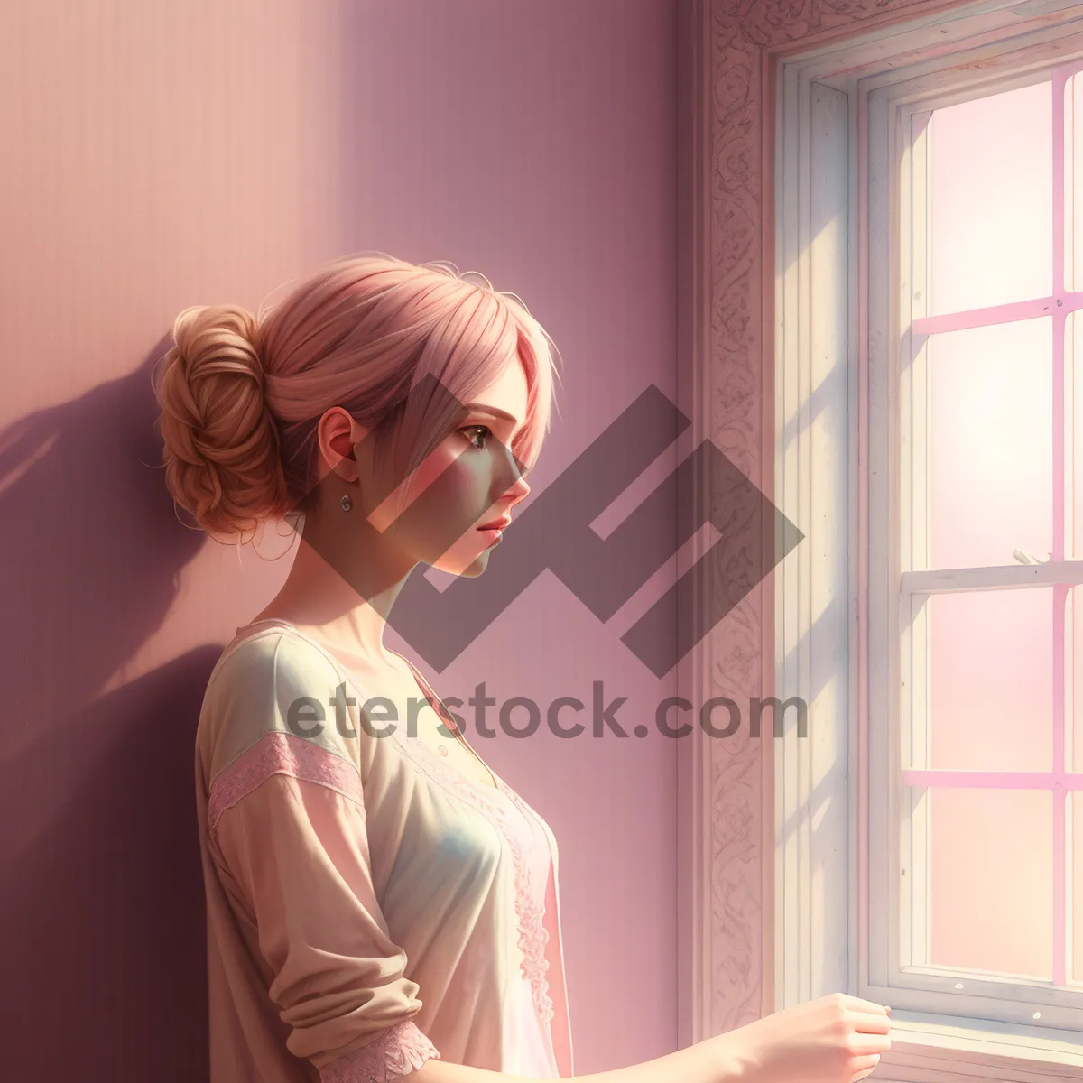 Picture of Blonde Beauty in Fashionable Portrait Shot