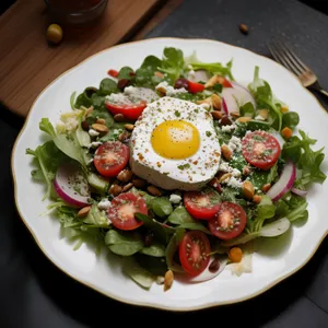 Gourmet Vegetable Salad with Fresh Tomato and Cheese