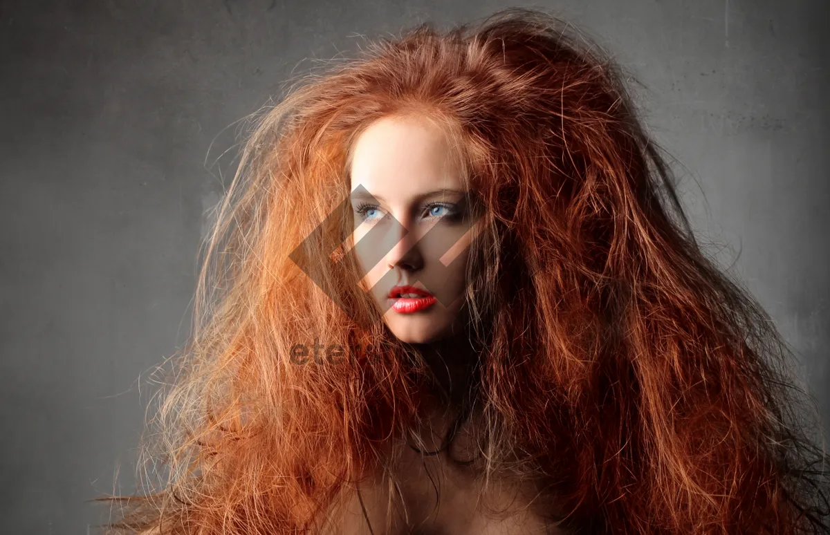 Picture of Fashion Model with Attractive Makeup and Elegant Hairstyle