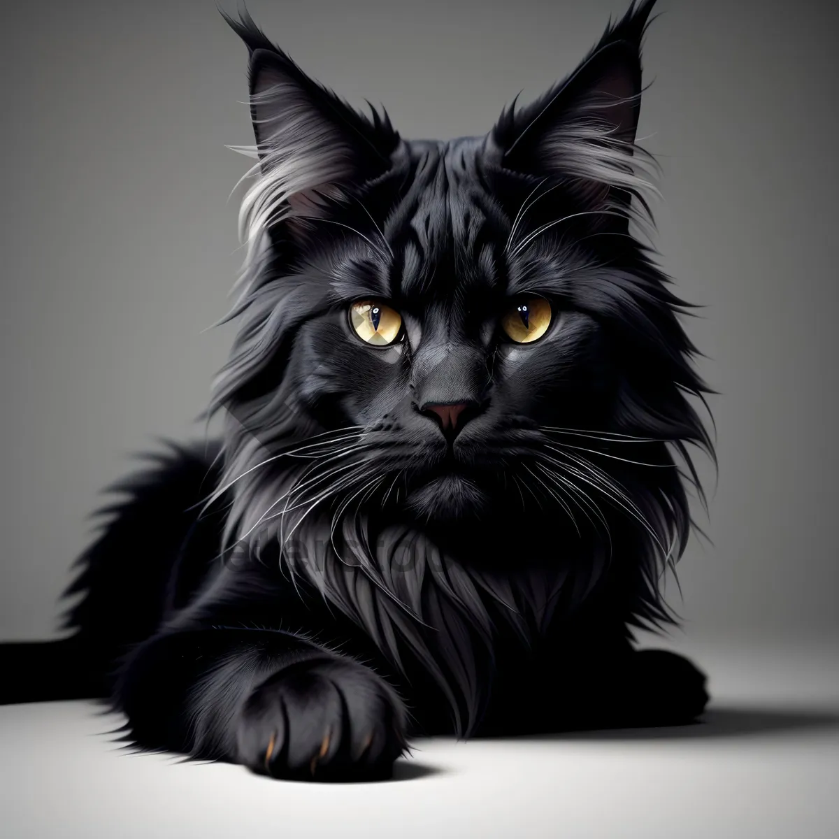 Picture of Furry Fluffball: Adorable Gray Tabby Cat with Whiskers