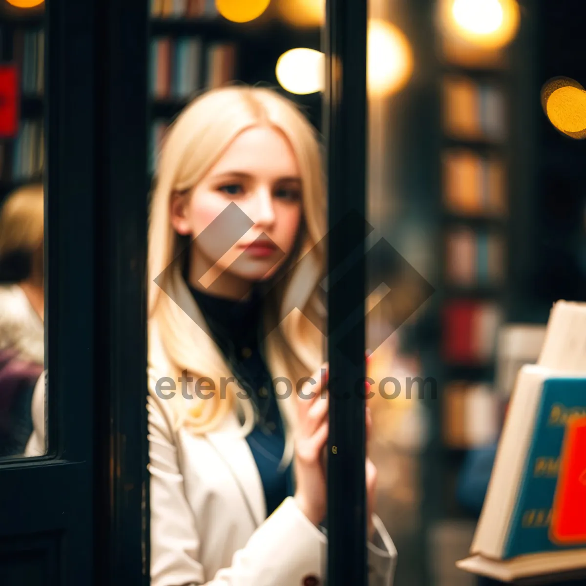 Picture of Happy young woman with laptop smiling and working