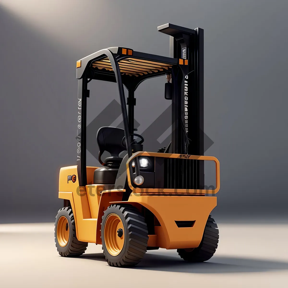 Picture of Yellow Forklift Truck: Heavy Industrial Vehicle for Efficient Cargo Transportation.