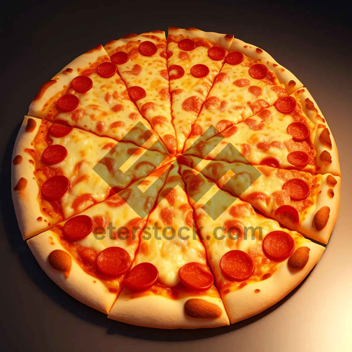 Picture of Savory Pepperoni Pizza with Mozzarella and Ham