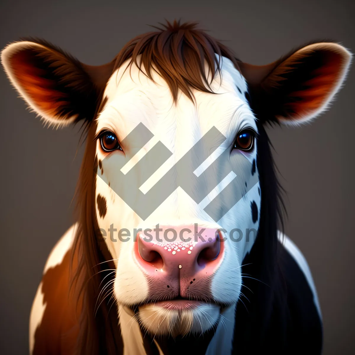 Picture of Majestic Black Cow Portrait on Ranch