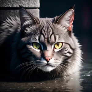 Striped Gray Tabby Kitten with Curious Eyes