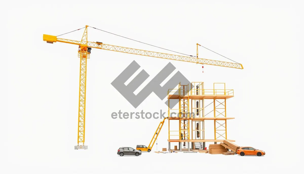 Picture of Urban Skyline Construction Site Tower Crane Silhouette