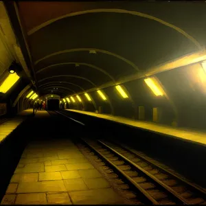 Urban Subway Station at Night: Fast and Vibrant Transportation Hub