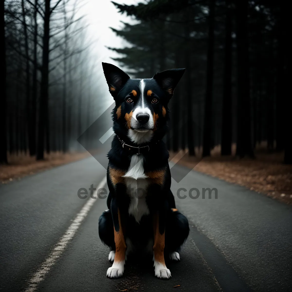 Picture of Adorable Greater Swiss Mountain Dog Puppy with Brown Fur