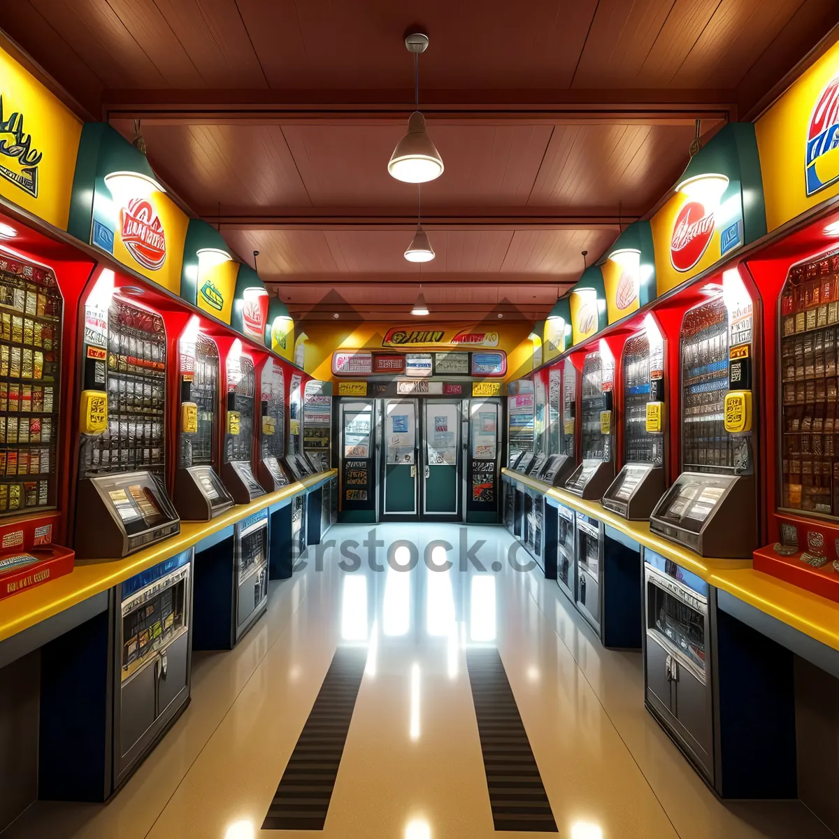 Picture of Supermarket Interior with Tenpin Lighting