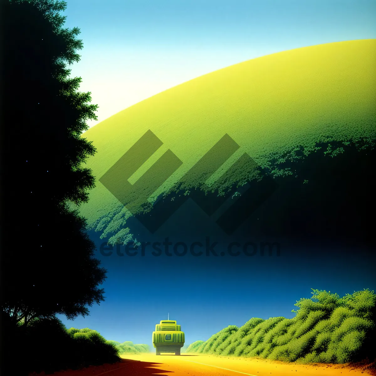 Picture of Vibrant Summer Meadow under Clear Blue Sky