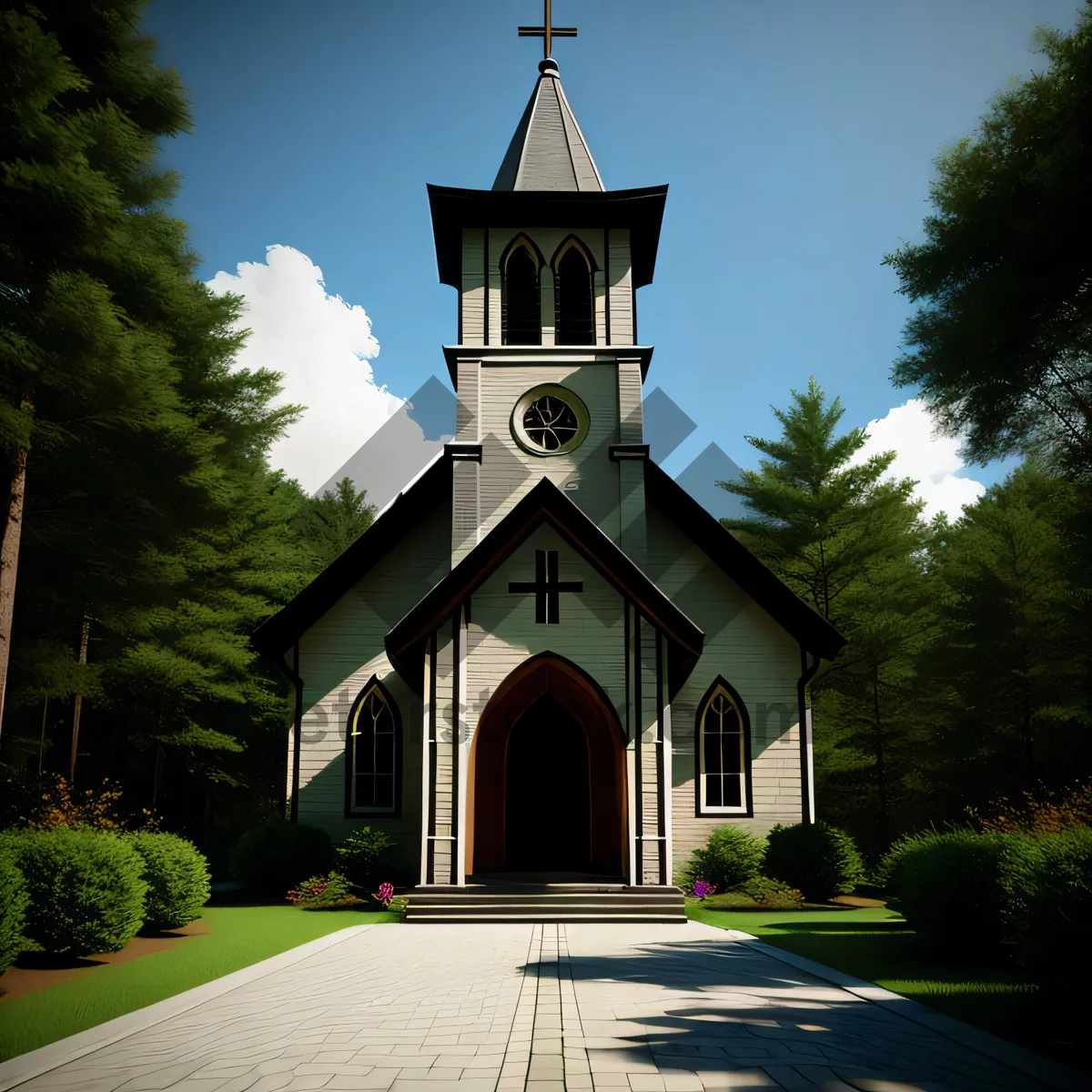 Picture of Historic Church Bell Tower against the Sky