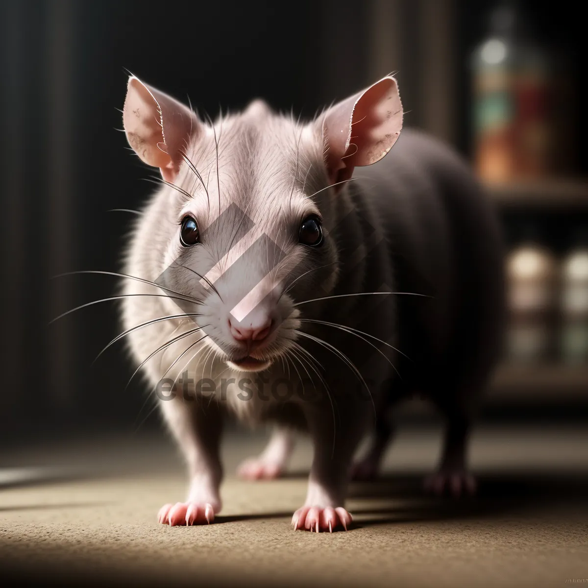 Picture of Furry Rodent Portrait with Cute Whiskers