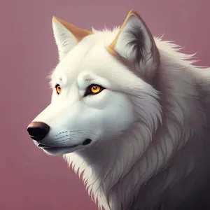 White Wolf: Majestic Canine with Piercing Eyes