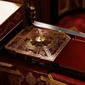 Golden roulette wheel and music box hand