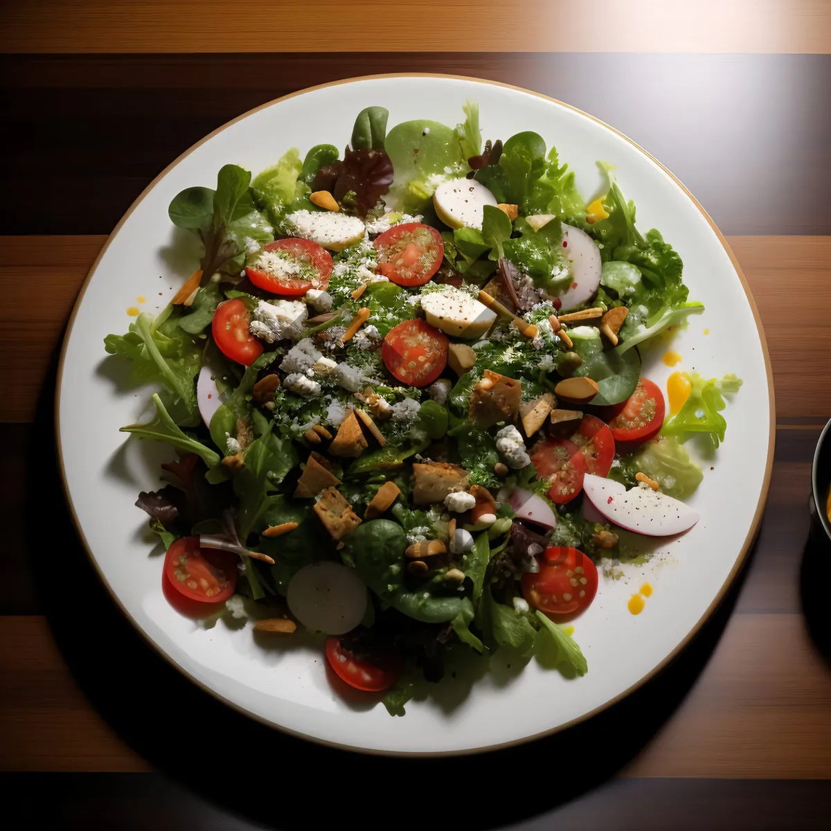 Picture of Healthy Grilled Vegetable Salad with Beef Slices and Lettuce