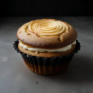 Delicious gourmet chocolate cupcake with icing