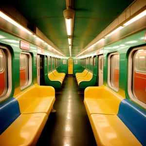 Urban Subway Train at a Modern City Station