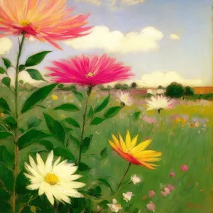 Sun-kissed Daisy Blossom in Vibrant Meadow