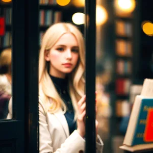 Happy young woman with laptop smiling and working