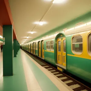 Fast Urban Subway Train at City Station