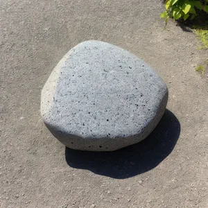 Textured Stone Vessel with Sand and Pebbles