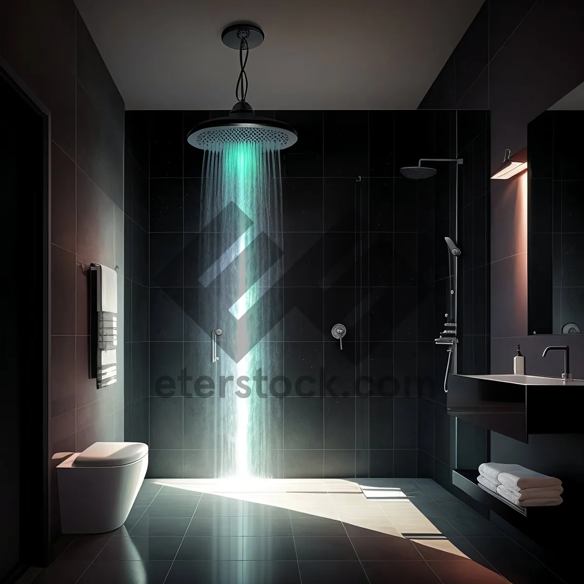 Picture of Modern Luxury Bathroom with Stylish Furniture and Elegant Decor