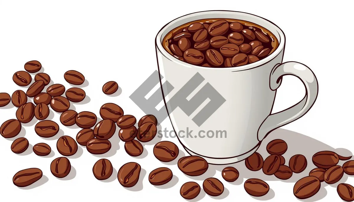 Picture of Delicious Hot Espresso Morning Beverage in Dark Cup