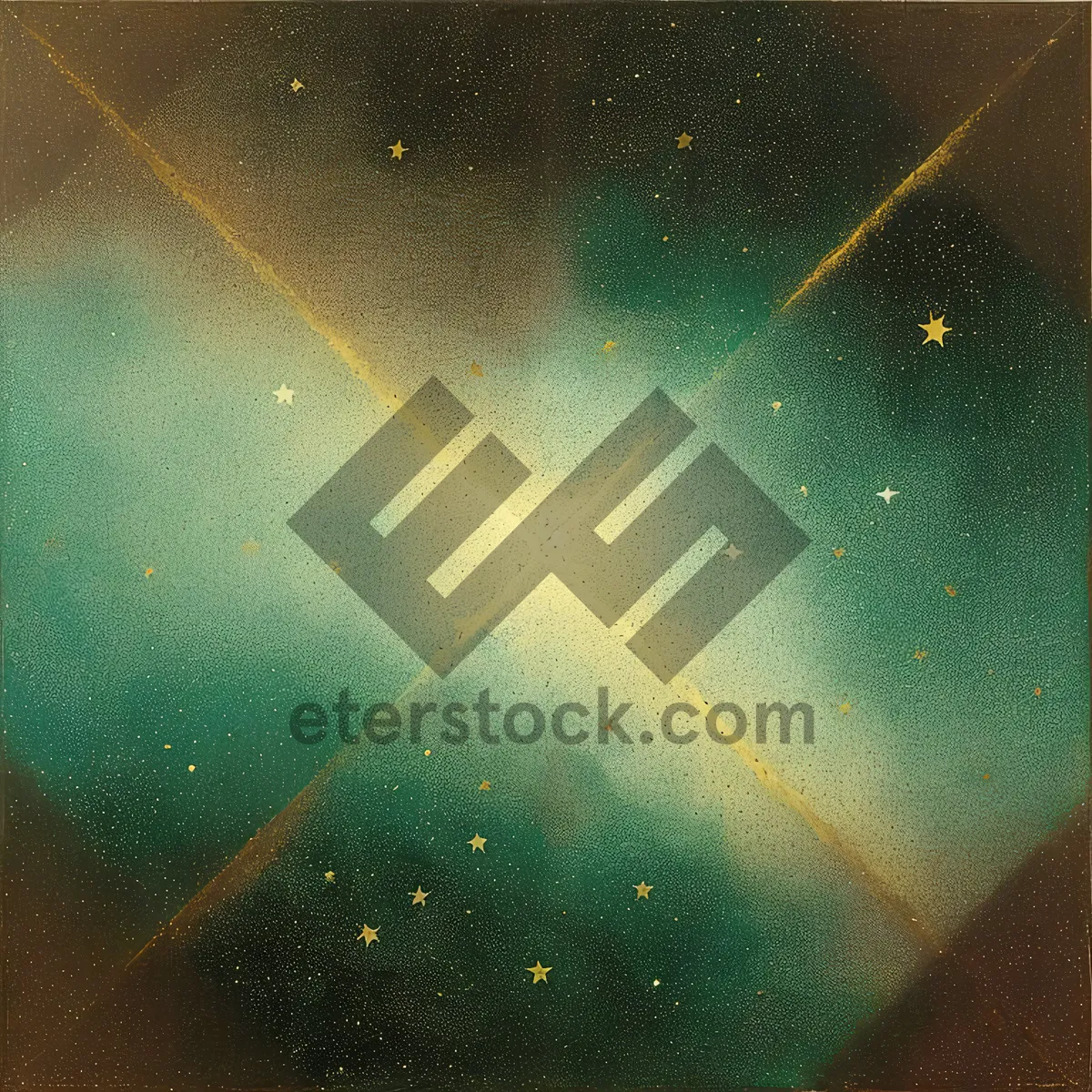 Picture of Galaxy-Inspired Digital Artwork with Shiny Laser Stars