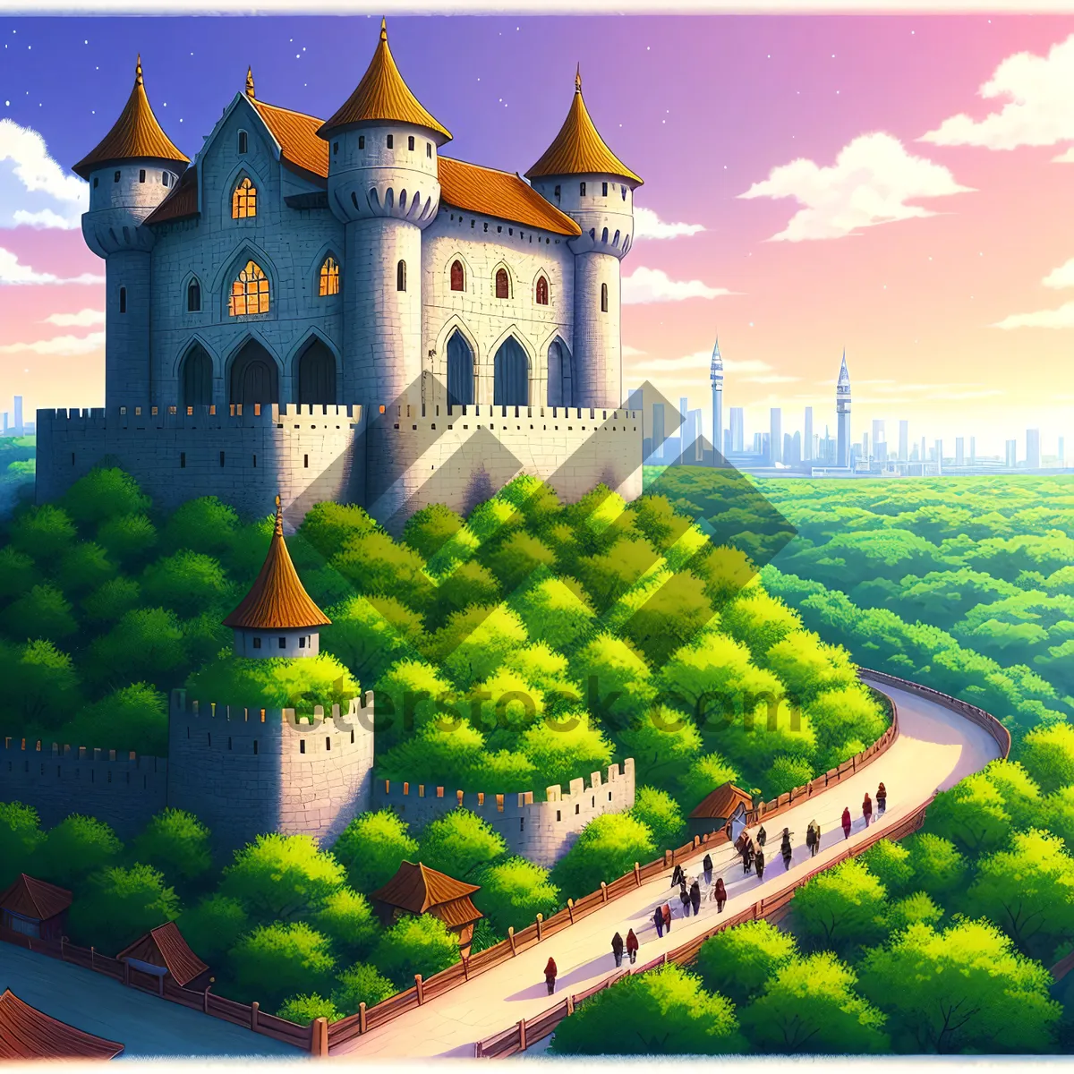 Picture of Majestic Skyline: A Historic Castle in Beautiful Cityscape