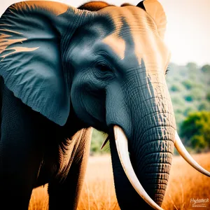 Wild Elephant in South African Safari Park