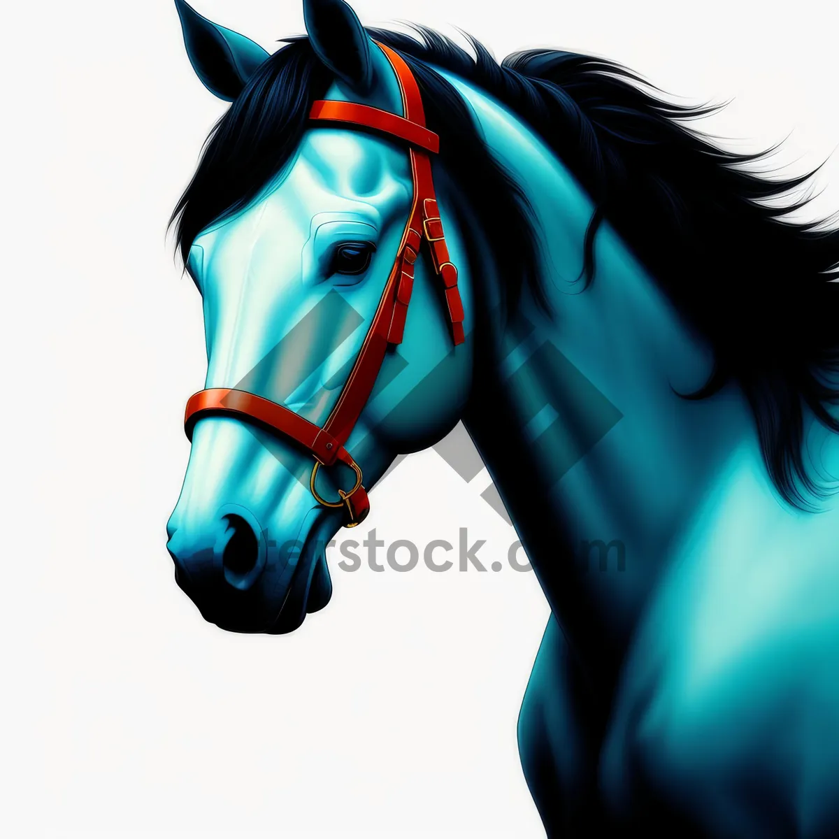 Picture of Playful Cartoon Horse in Vibrant Art Style.