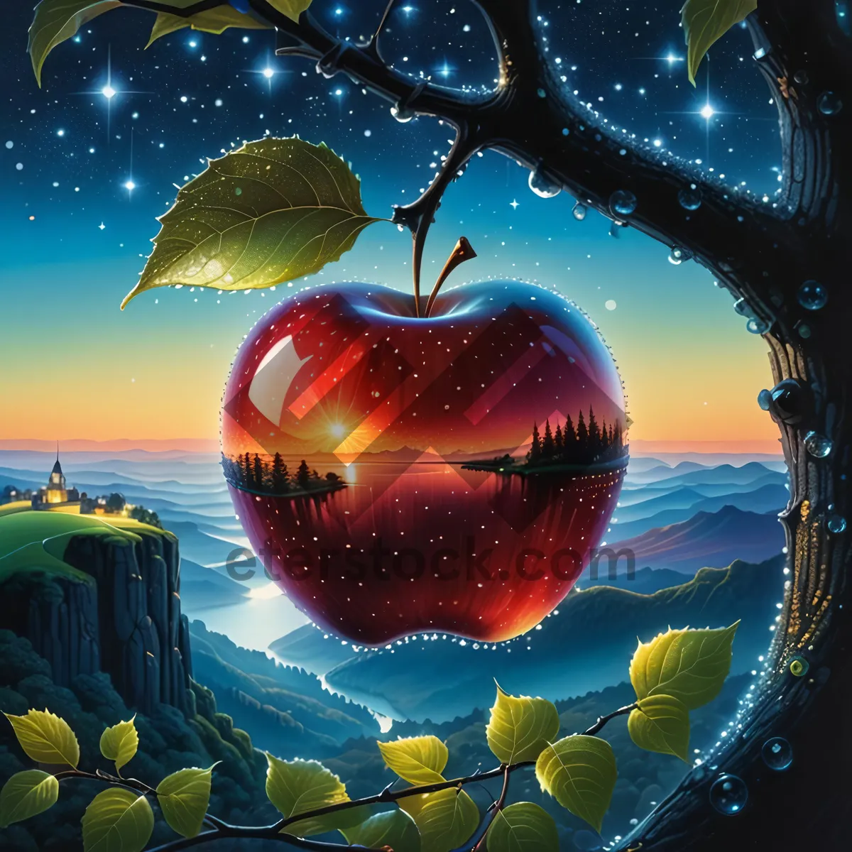 Picture of Festive Apple Ornament for Healthy Holiday Decor