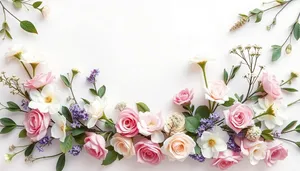 Pink Rose and Lily Bouquet in Vase with Frame