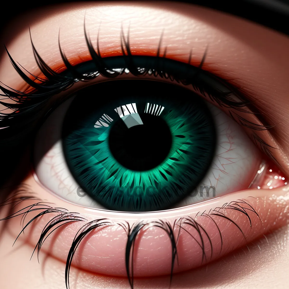 Picture of Captivating Closeup: Enhanced Eyelashes Frame Beautiful Eyes