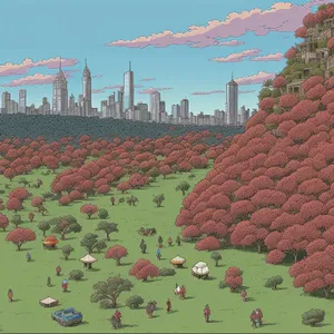 Orange Canyon Skyline with Tile Roofs