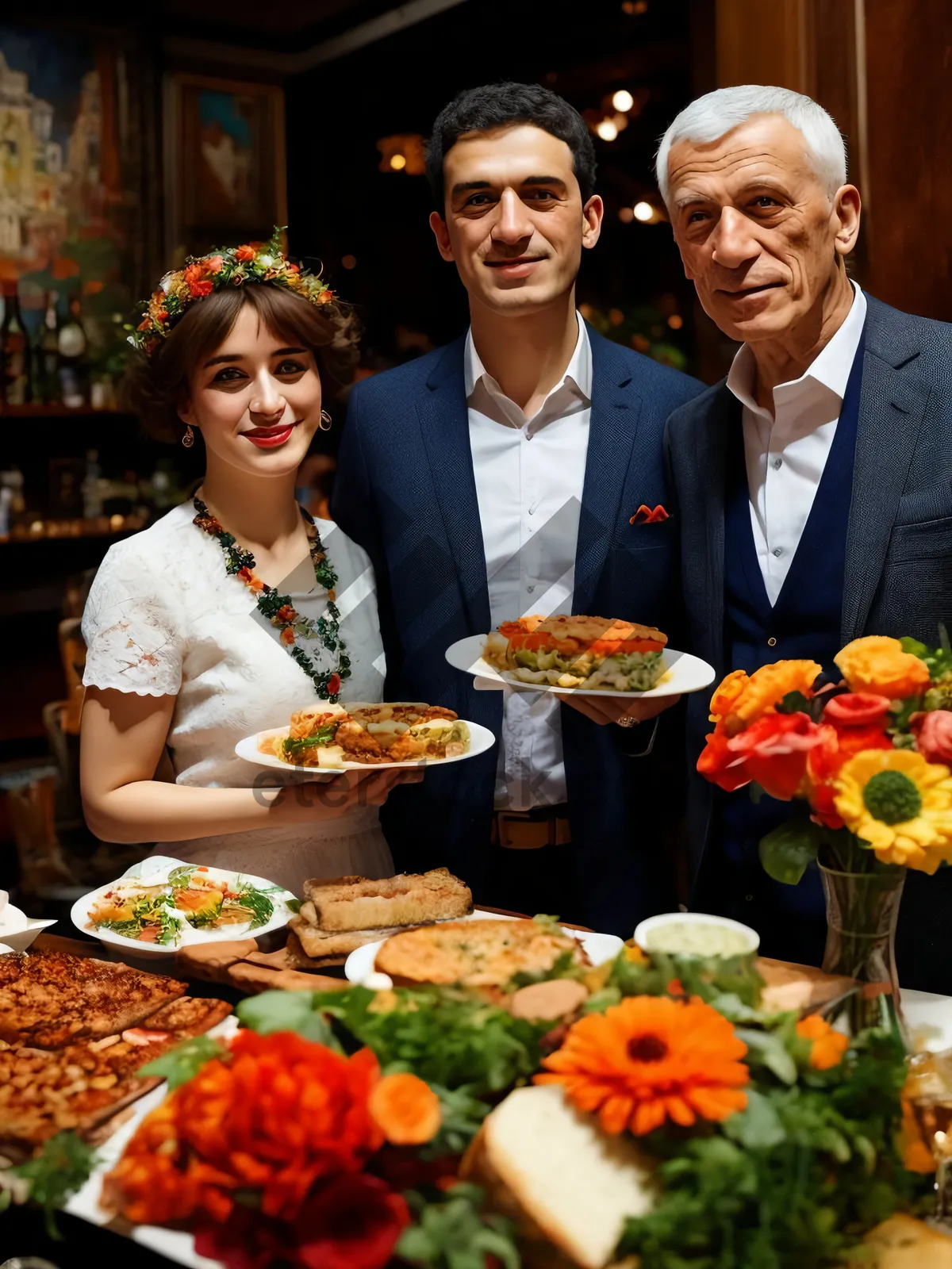 Picture of Happy couple enjoying a delicious restaurant meal