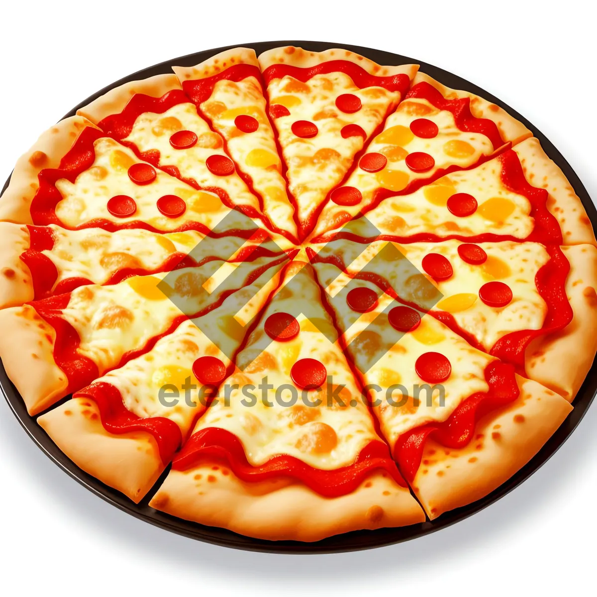 Picture of Gourmet Pizza with Gooey Mozzarella and Fresh Toppings