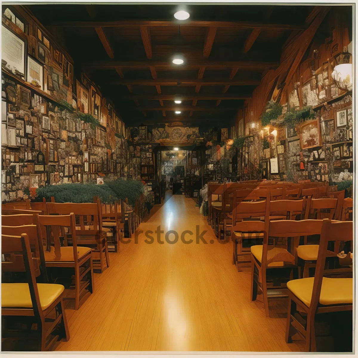 Picture of Modern Empty Classroom Interior with Chairs