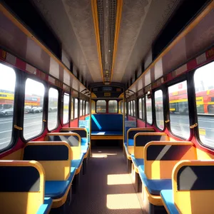 Urban Transport Hub: Modern City Interior with Empty Passenger Cars