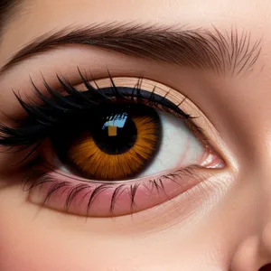 Natural Eyebrow Makeup - Closeup Portrait of Attractive Eye