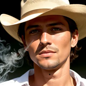 Happy Cowboy Model with Attractive Smile