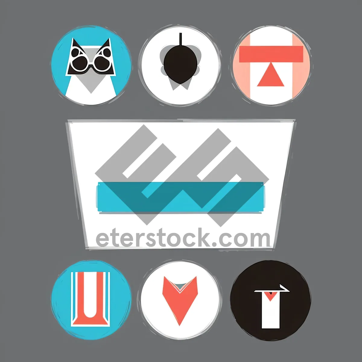 Picture of Web Button Icons Set - Design Elements with Graphic Symbols