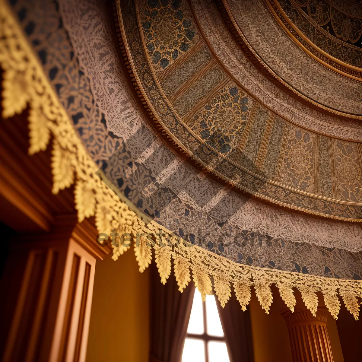 Picture of Hanging Theater Curtain Drapes Historic Cathedral Interior
