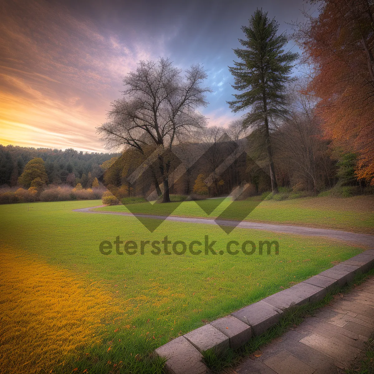 Picture of Serene Golf Course Landscape with Lush Greenery